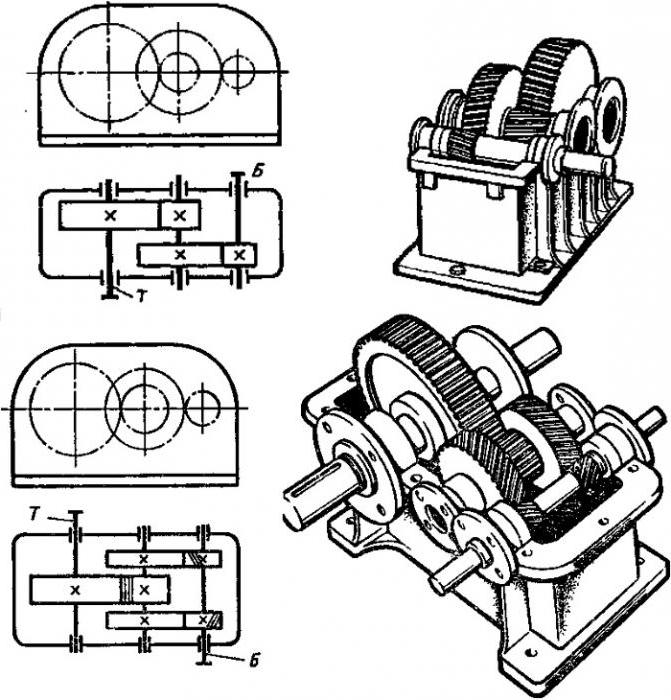 Одноступенчатый конический редуктор схема